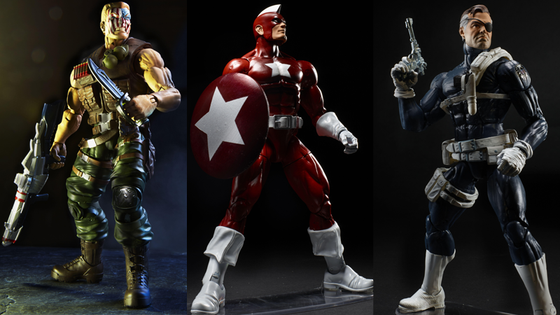 Marvel Legends Nuke, Red Guardian, and Nick Fury.